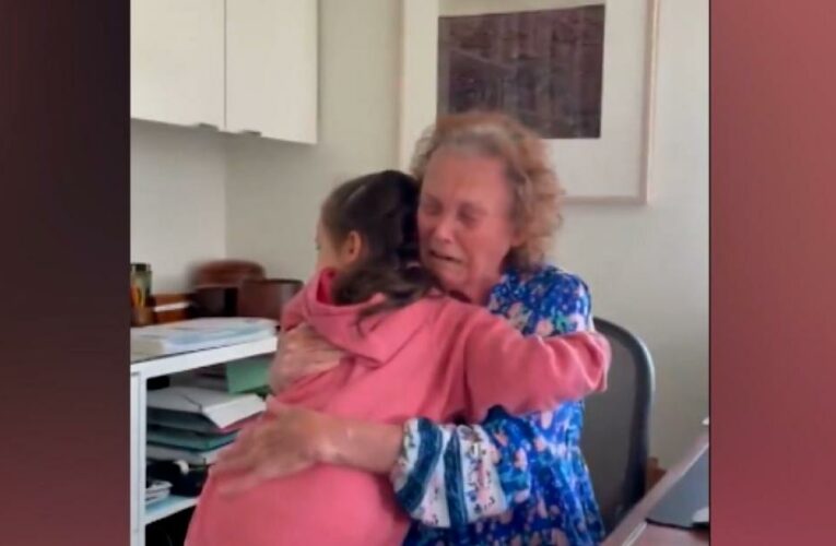 Watch girl’s emotional reunion with grandmother for 75th birthday
