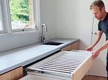 Architect designs GENIUS in-built drying rack for clothes below the kitchen sink 