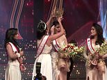 Mrs Sri Lanka winner is ‘left with head injuries’ after previous victor removes her crown on stage