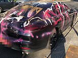 Yobs spray-paint &pound;90,000 Porsche with words ‘April Fool’ and slash tyres