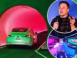 Elon Musk’s $55m mile-long tunnel Loop at Las Vegas convention center is unveiled as public transit