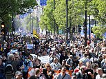 Thousands of anti-lockdown activists march through central London