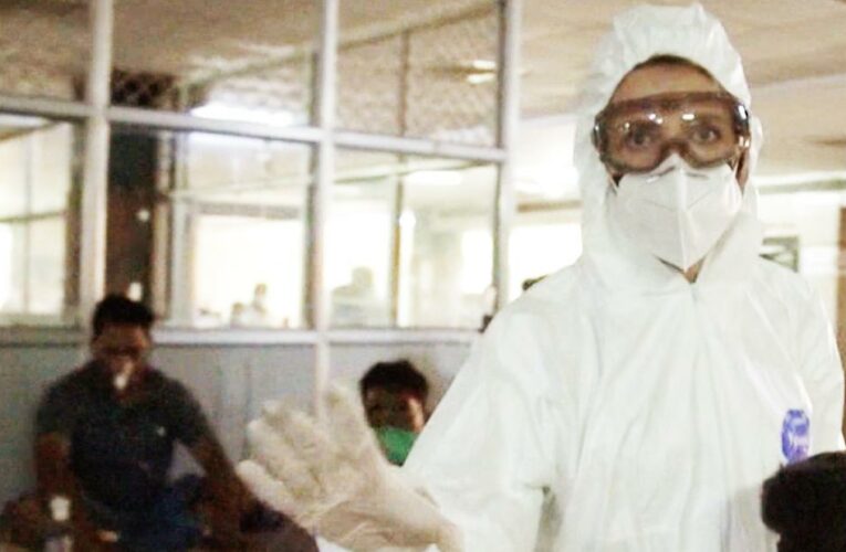 Patients lie on the floor of India hospital after beds run out