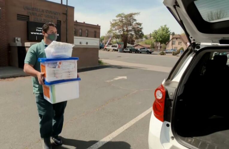 This remote county ranks at the bottom in vaccines administered. The state leads the nation in the rate of new Covid cases.