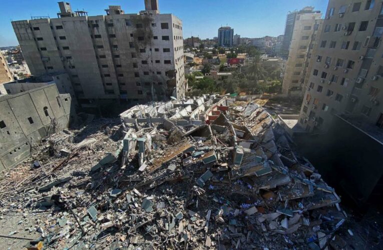 Media offices destroyed by Israeli airstrike in Gaza