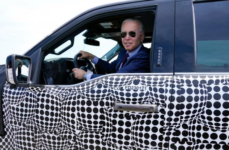 Biden takes electric F-150 for a test drive: ‘This sucker’s quick’