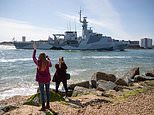 HMS Tamar sails home to Portsmouth after seeing off rowdy French fishermen off Jersey coast 