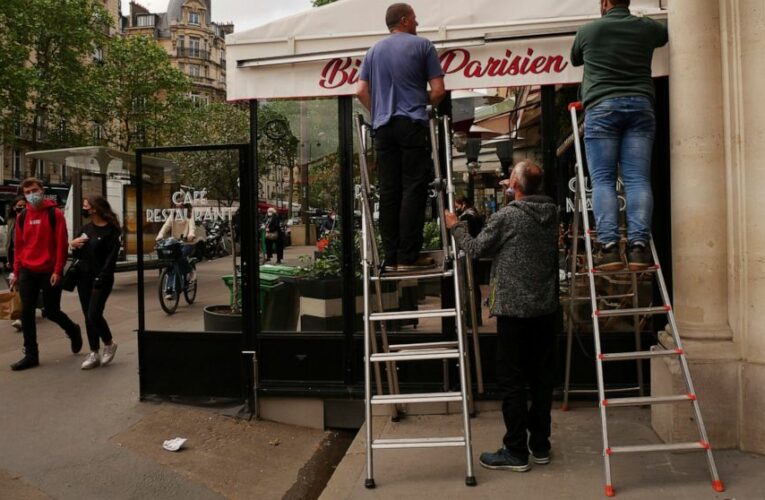 Grand day for the French: Cafe and bistro terraces reopen
