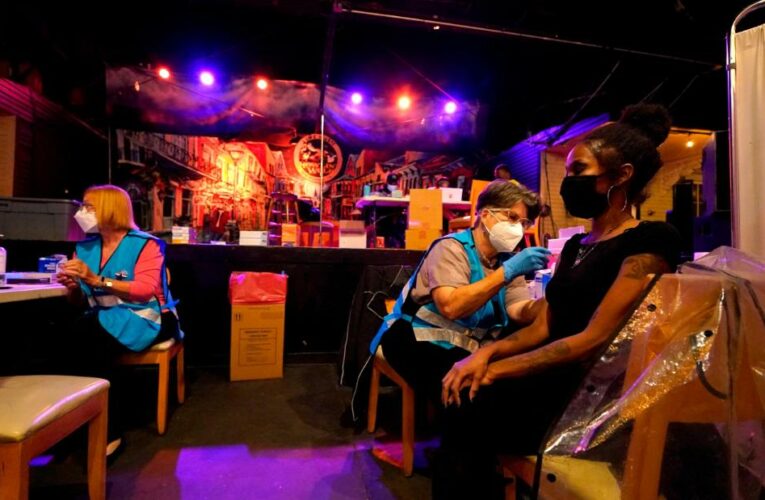 Less than half the adults in five US states have received their first Covid-19 vaccine dose