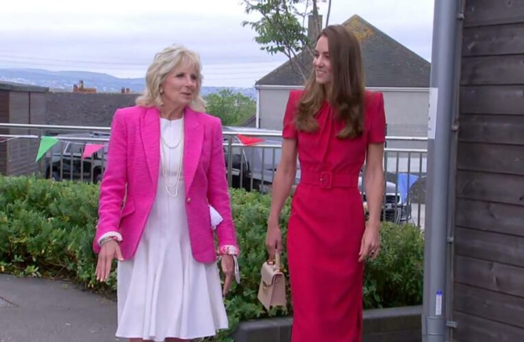 Jill Biden meets and tours school with the Duchess of Cambridge