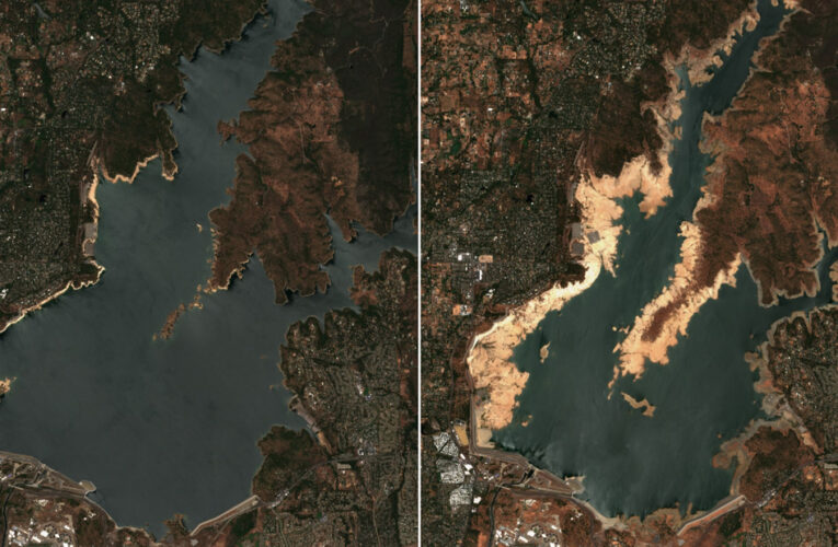 Satellite images show extreme drought drying up California reservoirs