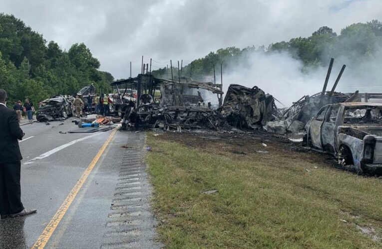 The accident involving a bus from a home for abused or neglected children happened during storms that swept through the state