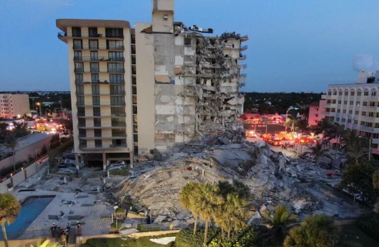 In pictures: Residential building partially collapses near Miami
