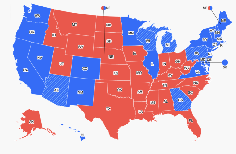 A remarkable overlap between two maps shows states that voted for Biden have higher vaccination rates while those that went for Trump