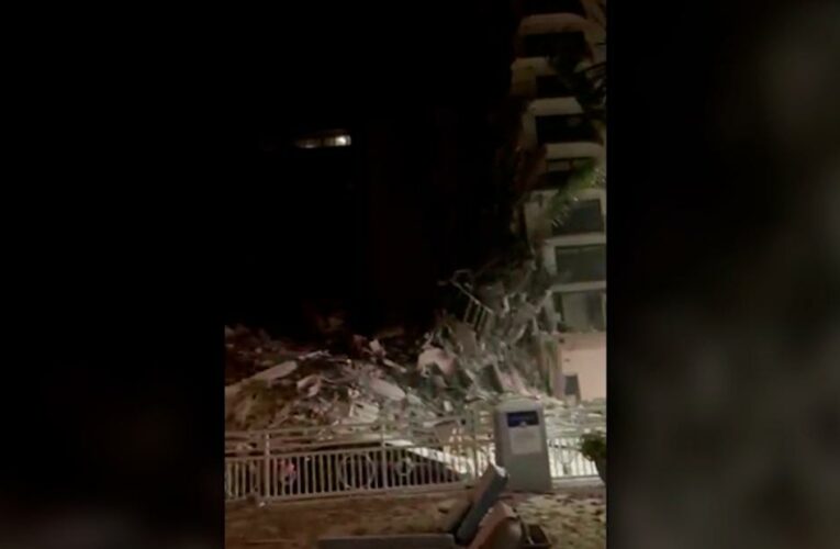 Video shows fallen debris and gushing water in Surfside condo garage moments before collapse