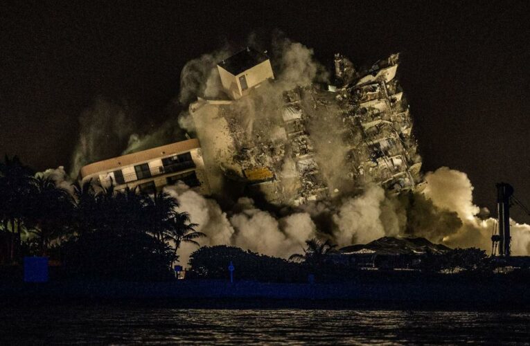 With the threat of a storm, officials and rescuers were concerned about the safety of searching the rubble and the potential for the rest of building to collapse