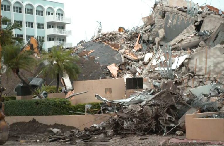 New images show up-close view of collapsed building site