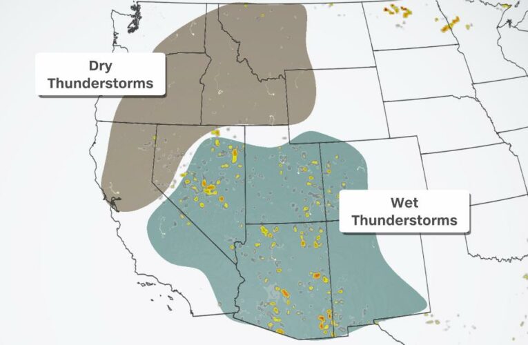 The western US is in dire need of rain, but lightning strikes could create more fires