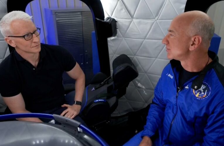 Amazon founder Jeff Bezos discussed his 11-minute spaceflight and the emotional moments before takeoff in a CNN interview