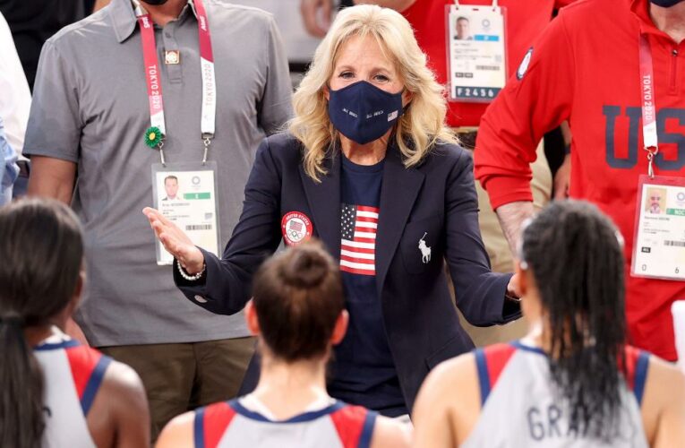 The first lady might have gone overboard cheering on the Americans, but she knew what she was there to do