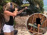 Sharp shooter: ‘Cop killer’ socialite Jasmine Hartin is filmed taking a perfect shot at watermelon