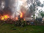 Military plane crashes in the Philippines and bursts into flames killing at least 17 people