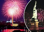 Americans July Fourth with a bang as fireworks light up the night sky in New York and Washington DC