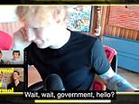 Ed Sheeran receives a call to check he is complying with quarantine rules while recording a podcast 