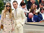 Eddie Redmayne looks dapper in a cream suit at Wimbledon