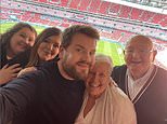 James Corden reunites with family as he leads the stars supporting England at Euro 2020 semi-final