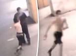Horrific moment attacker throws scalding liquid over a stranger’s back causing second-degree burns