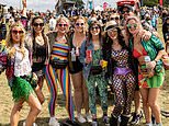 Festival goers enjoy day of better weather at Bestival after drinkers braved storms for night out 