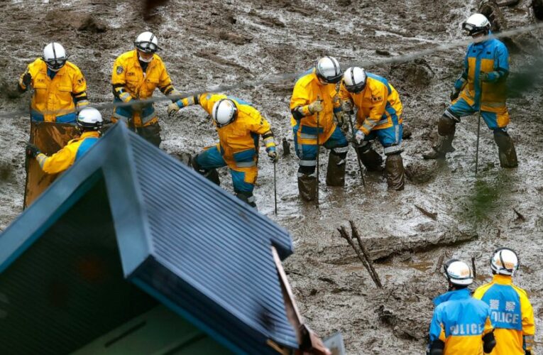 Japan searches for dozens missing in mudslide; 4 dead