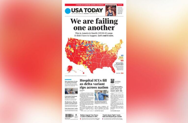 ‘We are failing one another:’ USA Today front page implores people to pay attention to Covid surge