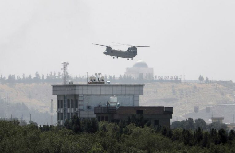 The embattled government is in talks with the Taliban over the country’s future as US personnel are evacuated