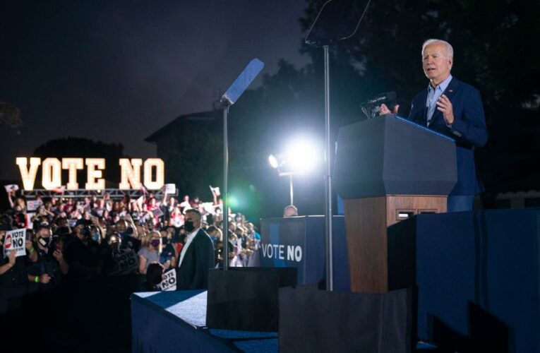Biden links Elder to Trump on eve of California recall