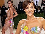 Irina Shayk shows off her figure in a nude Moschino dress at the 2021 Met Gala