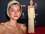 Emma Corrin looks uncannily like The Handmaid’s Tale with their pale yellow bonnet at Emmy Awards