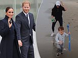 Prince Harry and Meghan Markle leave Archie, two, and three-month-old Lilibet back in LA