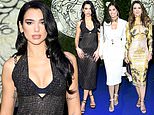 Dua Lipa, Demi Moore and Elizabeth Hurley turn up the glamour in sensational ensembles at Versace HQ