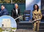 Barack and Michelle break ground at former president’s controversial Obama Presidential Center
