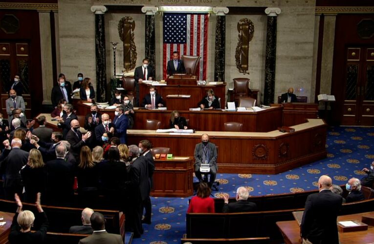 Cheers on House floor after Biden’s infrastructure bill passes