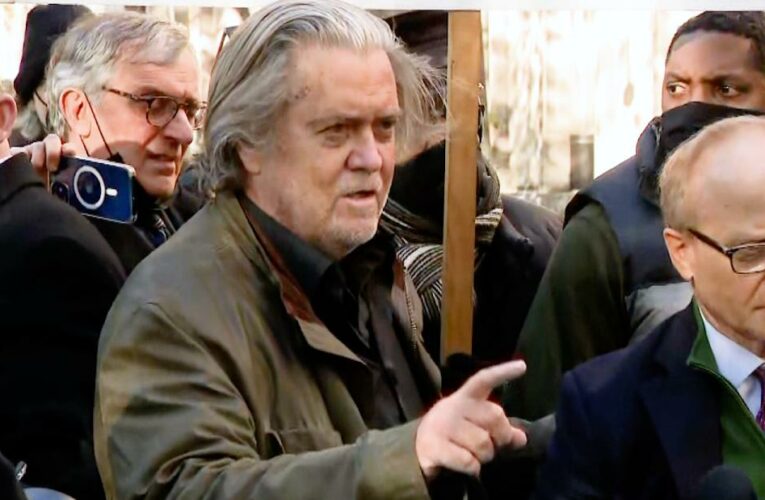Hear Steve Bannon speak after he was released from custody