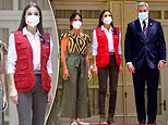 Queen Letizia of Spain cuts a casual figure as she joins President of Paraguay for lunch