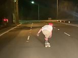 Insane moment a thrill-seeking skateboarder weaves across a dangerous main road in Sydney’s north