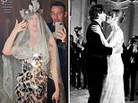 Heiress Ivy Getty wears a bespoke John Galliano bridal gown to marry photographer Tobias Engel