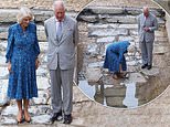 Prince Charles and Duchess of Cornwall dip their fingers in the holy River Jordan 