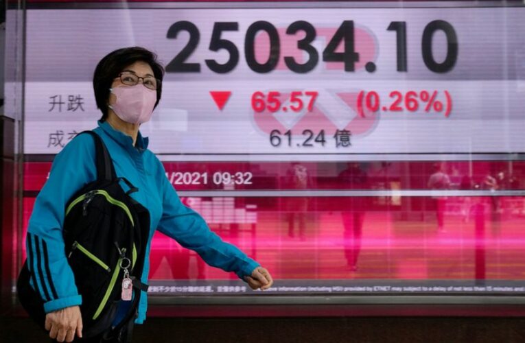 Asian shares mostly lower despite Dow’s push over 36,000