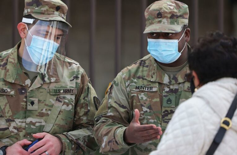Three states are using the troops to staff facilities with dangerously low capacity due to a spike in Covid-19 patients