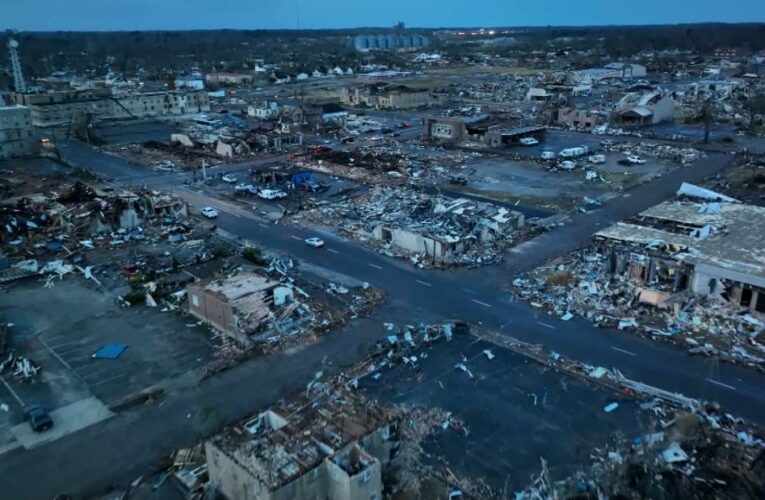 Stunning video shows town leveled after tornado